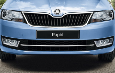 Молдинг переднего бампера Skoda Rapid 2012-н.в. хромированный