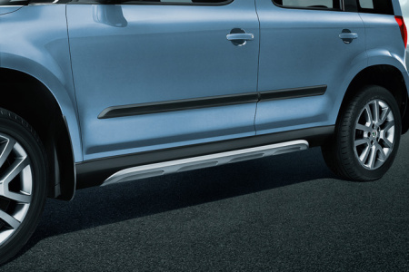 Пороги Skoda Yeti 2009-2013 пакет Alu-look